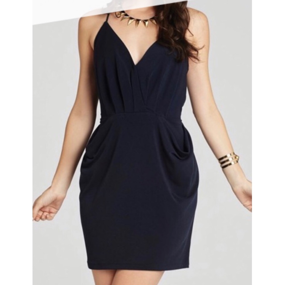 BCBG Dark Night Surplice Dress